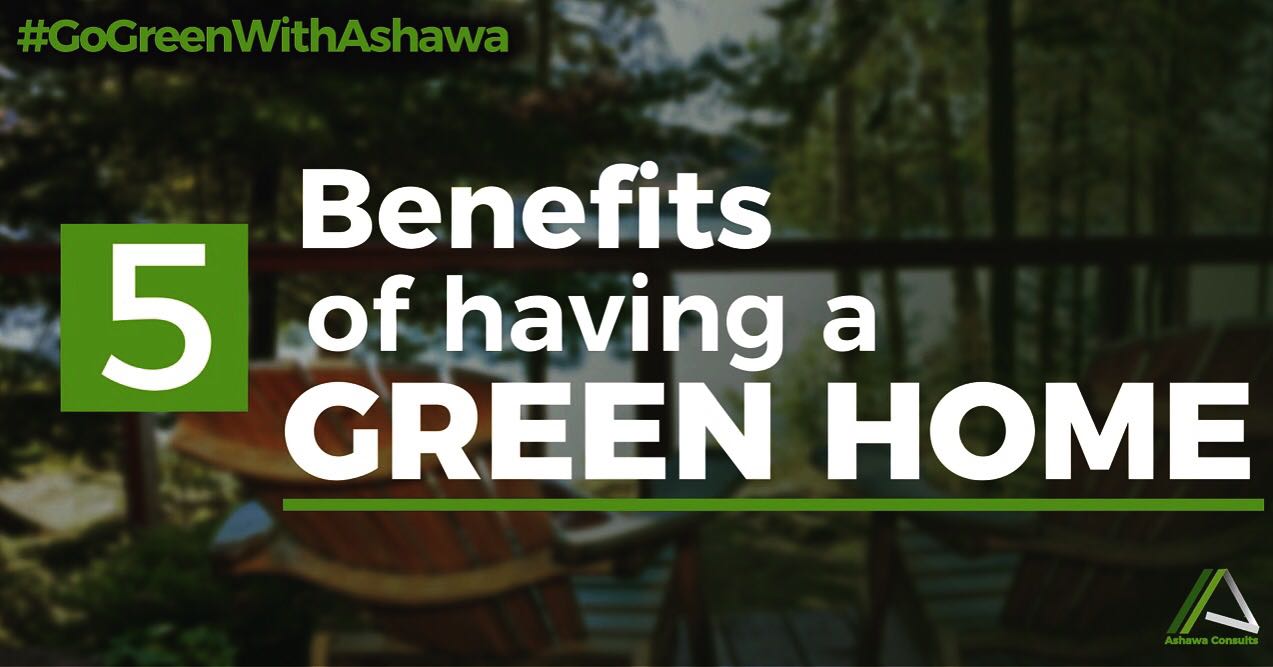 5 BENEFITS OF  HAVING  A GREEN HOME